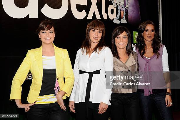 Cristina Villanueva, Mamen Mendizabal, Helena Resano and Cristina Saavedra attend "La Sexta 2008-2009 Season" photocall at the Circo Price Theatre on...