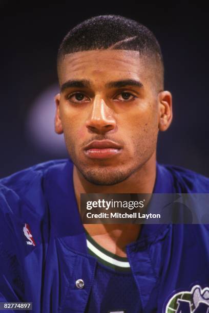 Jimmy Jackson of the Dallas Mavericks during a NBA basketball game against the Washington Bullets at USAir Arena on January 4, 1996 in Landover,...