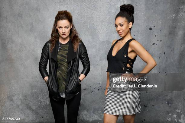 Actresses Michelle Gomez and Pearl Mackie, from the television series "Doctor Who," are photographed in the L.A. Times photo studio at Comic-Con...