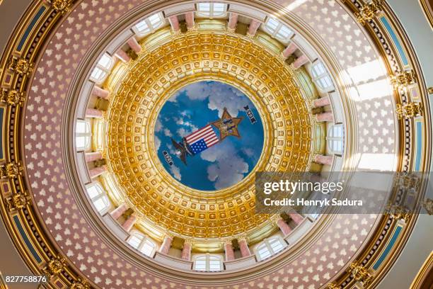 iowa state capitol rotunda dome - des moines iowa stock pictures, royalty-free photos & images