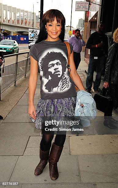 Sarah Jane Crawford attends the nominations launch of The MOBO Awards at Beach Blanket Babylon on September 10, 2008 in London, England.