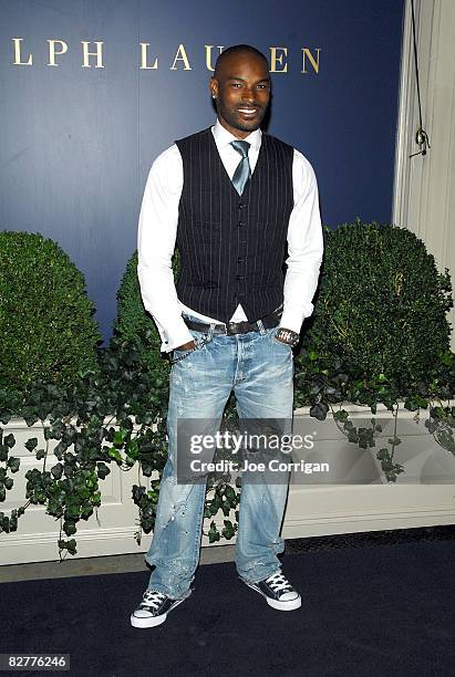 Model/TV personality Tyson Beckford attends a private cocktail party and shopping event at the Ralph Lauren Mansion on September 10, 2008 in New York...