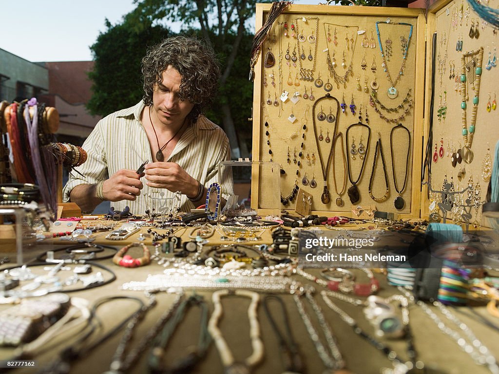 A craftsperson on the street