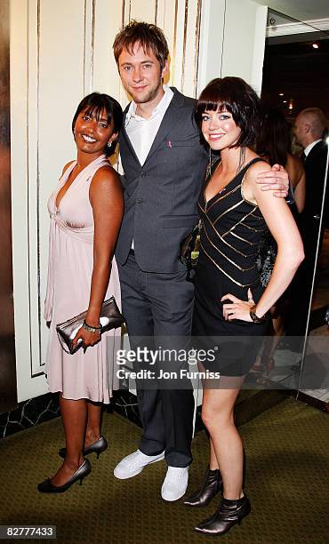 Sunetra Sarker, James Redmond and Georgia Taylor arrive at the TV Quick & TV Choice Awards Held at the Dorchester Hotel on September 8, 2008 in...