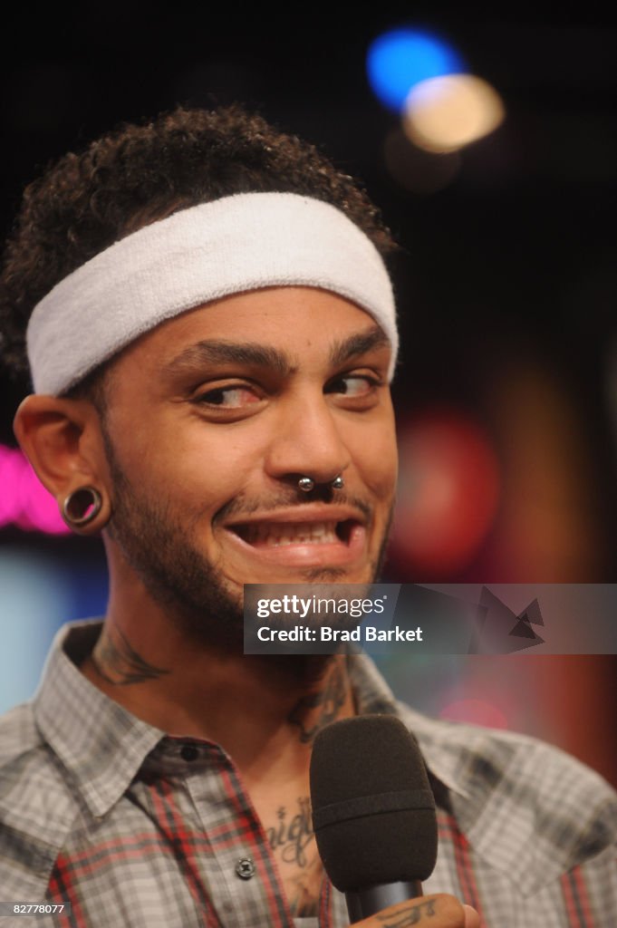 Lead singer Travis McCoy of Gym Class Heroes attend a taping of MTV's
