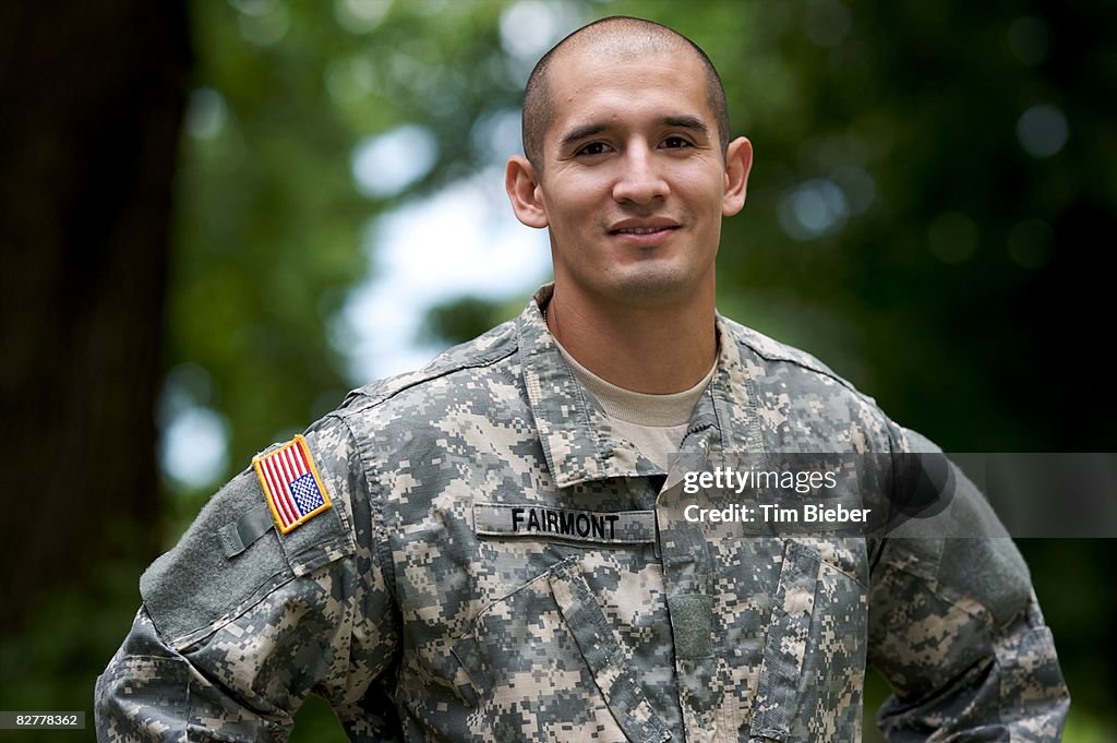 Portrait of Soldier in Uniform 