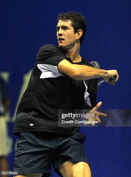 Guilermo Garcia-Lopez defeats John Paul Fruttero 3-6, 6-3, 7-6 in the first round of the Thailand Open, in Bangkok Thailand on September 26, 2005.