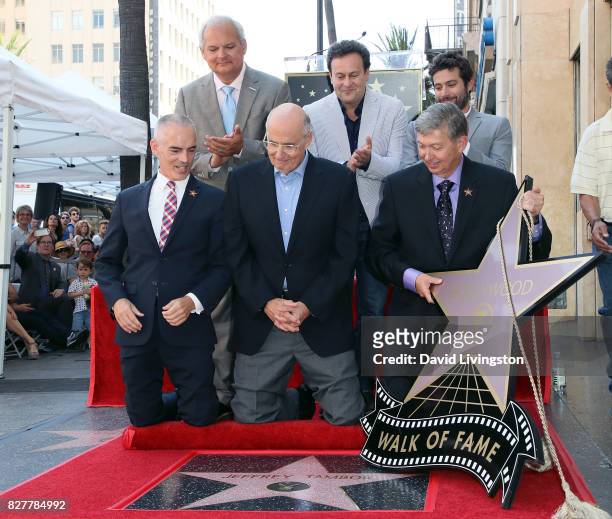 City Councilmember Mitch O'Farrell, Hollywood Chamber of Commerce Chair of the Board Jeff Zarrinnam, actor Jeffrey Tambor, executive producer...