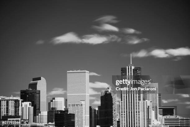 infrared exposure of the downtown denver skyline - denver art stock pictures, royalty-free photos & images