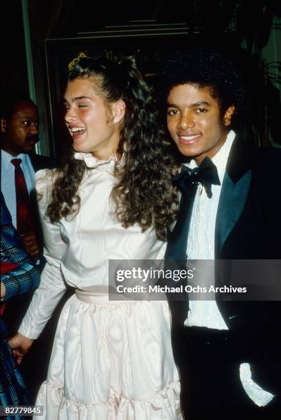 Michael Jackson and Brooke Shields attend the 53rd annual Academy Awards on March 31 1981 in Los Angeles, California.