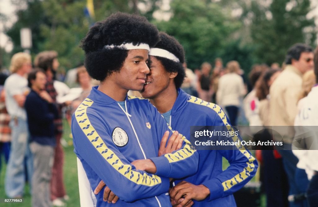 Michael Jackson Brother Randy Michael Jackson and his brother Randy chat in between events on the ...