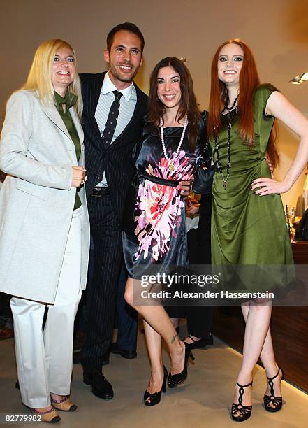 Michaela Merten, Alexander Mazza, Alexandra Polzin and Barbara Meier attend the windsor fashion store opening on September 11, 2008 in Munich,...