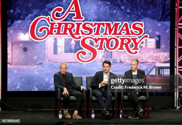 Executive Producer Marc Platt, and composers Benj Pasek and Justin Paul of 'A Christmas Story' speak onstage during the FOX portion of the 2017...