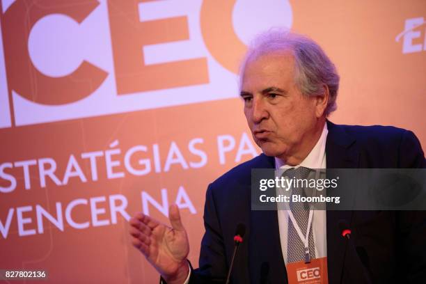 Rubens Menin, chairman and chief executive officer of MRV Engenharia e Participacoes SA, speaks during the 2017 Exame Chief Executive Office event in...