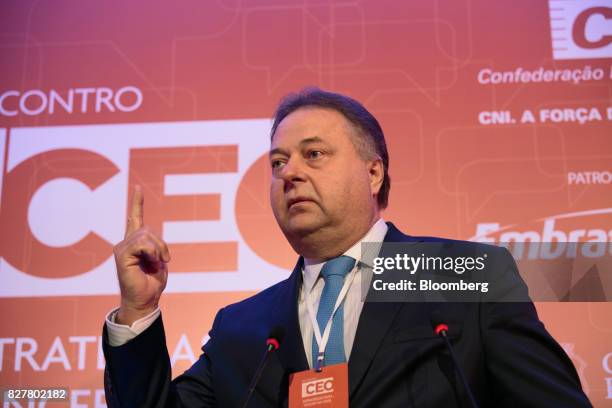 Harry Schmelzer, chief executive officer of Weg SA, speaks during the 2017 Exame Chief Executive Office event in Sao Paulo, Brazil, on Tuesday, Aug....