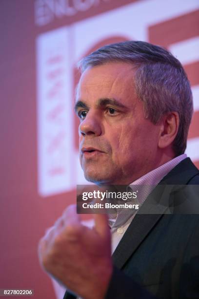 Joao Carlos Brega, president and chief executive officer of Whirlpool SA, speaks during the 2017 Exame Chief Executive Office event in Sao Paulo,...