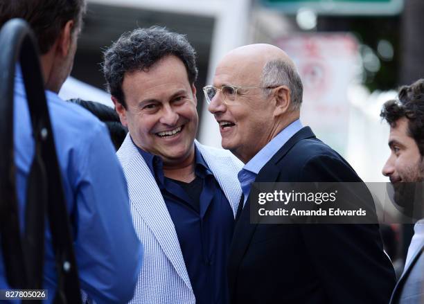 Writer and producer Micthell Hurwitz and actor Jeffrey Tambor attend Tambor's star ceremony on The Hollywood Walk of Fame on August 8, 2017 in...