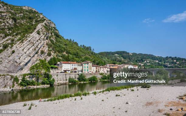 gardon d'anduze river at la porte des cévennes - gardon stock pictures, royalty-free photos & images