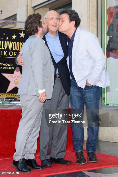 Joe Lewis, Jeffrey Tambor and Mitchell Hurwitz attend the ceremony honoring Jeffrey Tambor with a Star on The Hollywood Walk of Fame on August 8,...