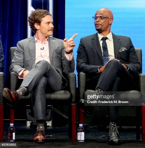 Actors Clayne Crawford and Damon Wayans of 'Lethal Weapon' speak onstage during the FOX portion of the 2017 Summer Television Critics Association...