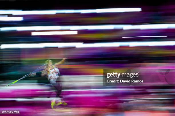 Katharina Molitor of Germany competes in the Women's Javelin final during day five of the 16th IAAF World Athletics Championships London 2017 at The...