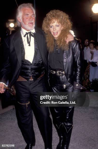 Musicians Kenny Rogers and Reba McEntire attend "The Gambler Returns: The Luck of the Draw" North Hollywood Screening on October 14, 1991 at the...