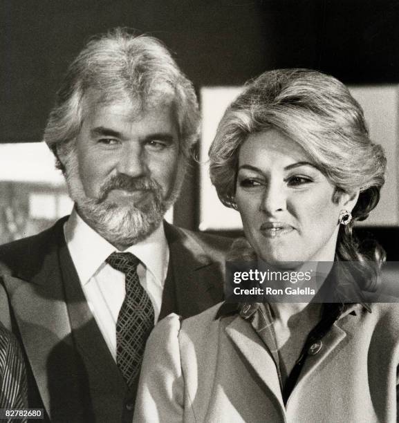 Musician Kenny Rogers and wife Marianne Gordon attending First Annual World Hunger Media Awards on November 23, 1982 at the United Nations Plaza...