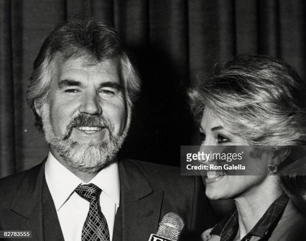 Musician Kenny Rogers and wife Marianne Gordon attending First Annual World Hunger Media Awards on November 23, 1982 at the United Nations Plaza...