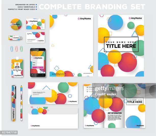 corporate identity design sets - corporate identity stock-grafiken, -clipart, -cartoons und -symbole