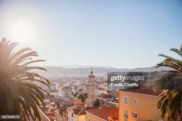panoramic view of nice - riviera francesa imagens e fotografias de stock