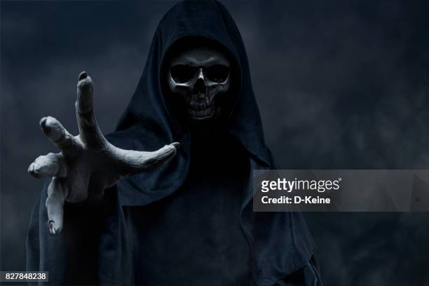 grim reaper - spooky stock pictures, royalty-free photos & images