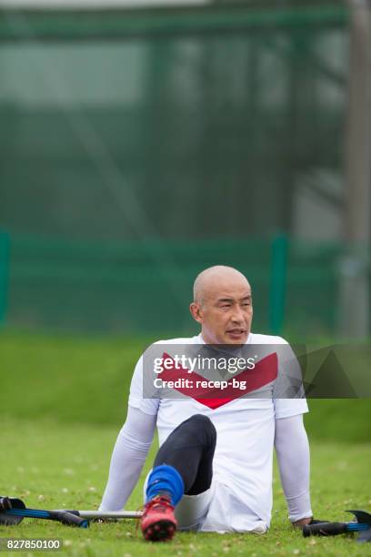 japanese amputee soccer player - soccer striker stock pictures, royalty-free photos & images