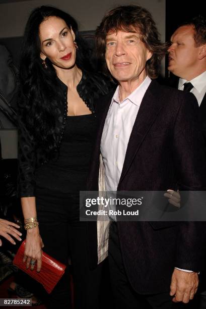 Roducer Mick Jagger and L'Wren Scott attend the Cinema Society & Nars' after party for "The Women" at the Gramercy Park Hotel on September 11, 2008...