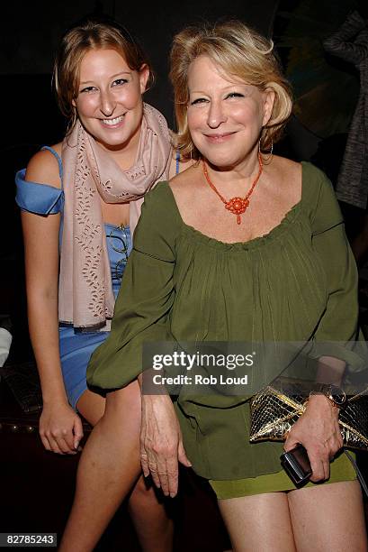 Sophie Frederica Alohilani von Haselberg and Bette Midler attend the Cinema Society & Nars' after party for "The Women" at the Gramercy Park Hotel on...