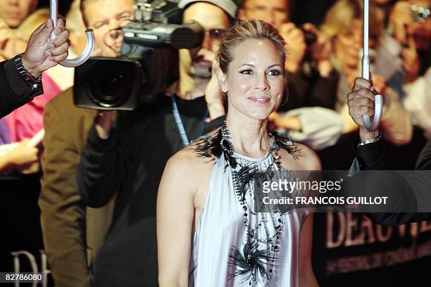 Actress Maria Bello arrives for the screening of "The yellow handkerchief ", directed by Udayan Prasad, on September 11 at the 34th US Film Festival,...