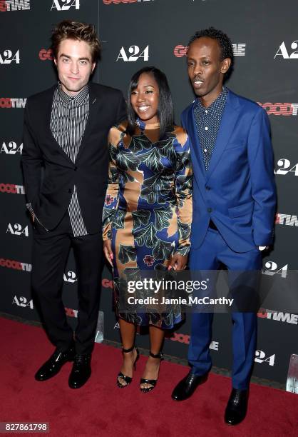 Robert Pattinson, Taliah Webster and Barkhad Abdi attend "Good Time" New York Premiere at SVA Theater on August 8, 2017 in New York City.