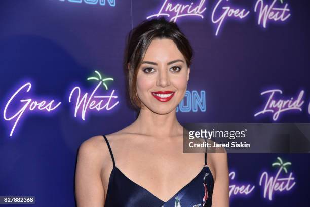 Actress Aubrey Plaza attends Neon hosts the New York Premiere of "Ingrid Goes West" at Alamo Drafthouse Cinema on August 8, 2017 in New York City.