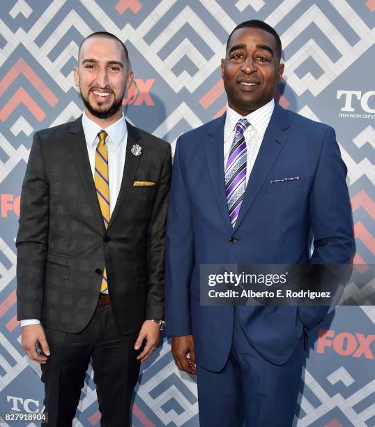 Nick Wright and Cris Carter attend the FOX 2017 Summer TCA Tour after party on August 8, 2017 in West Hollywood, California.