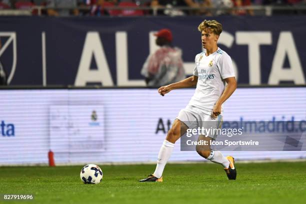 Real Madrid midfielder Marcos Llorente controls the ball in the second half during a soccer match between the MLS All-Stars and Real Madrid on August...