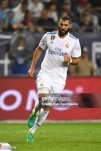 Real Madrid forward Karim Benzema in action in the second half during a soccer match between the MLS All-Stars and Real Madrid on August 2 at Soldier...