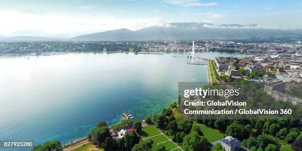 geneva's city view from perle du lac park - local landmark ストックフォトと画像