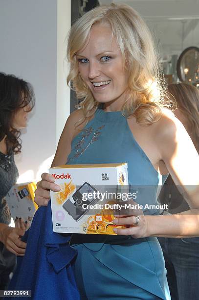Actress Malin Akerman with the Kodak Zi6 Camera attends Microsoft's Great American Style at Robert Verdi's Luxe Laboratory on September 8, 2008 in...