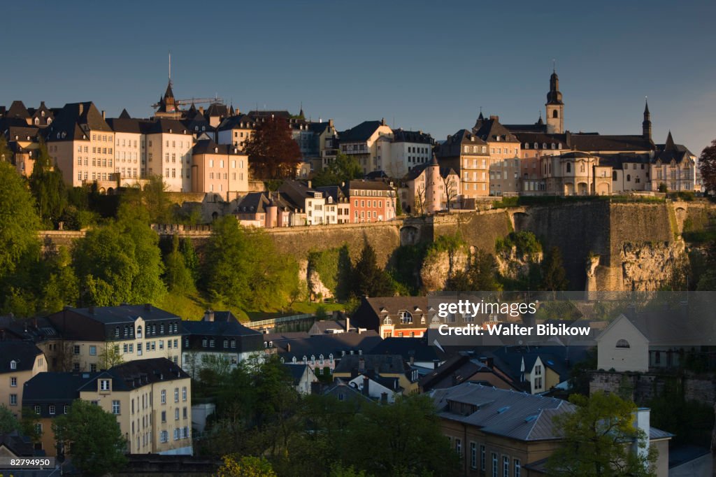 View of Grund,  lower town, sunrise