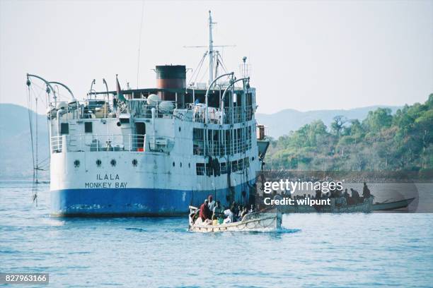 ilala passengers - lake malawi stock pictures, royalty-free photos & images