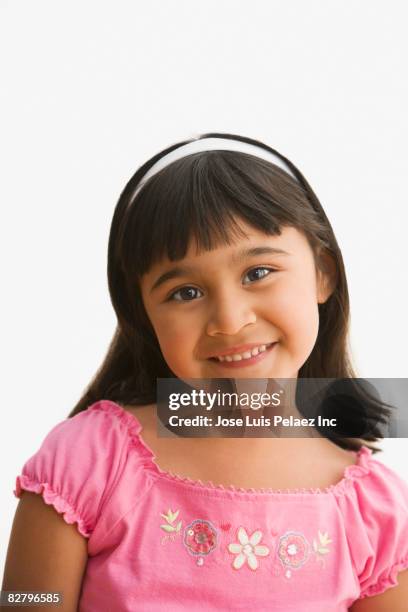 close up of hispanic girl smiling - girl 6 7 stock pictures, royalty-free photos & images