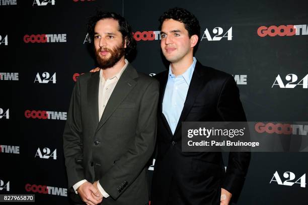 Josh Safdie and Benny Safdie attend "Good Time" New York Premiere at SVA Theater on August 8, 2017 in New York City.