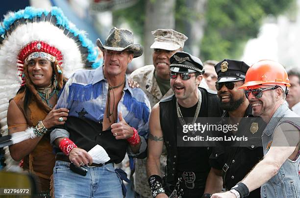 Felipe Rose, Jeff Olson, Alex Briley, Eric Anzalone, Ray Simpson, and David Hodo of The Village People are inducted into the Hollywood Walk of Fame...
