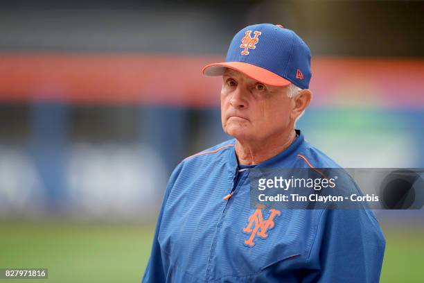 Manager Terry Collins of the New York Mets during practice before the Los Angeles Dodgers Vs New York Mets regular season MLB game at Citi Field on...