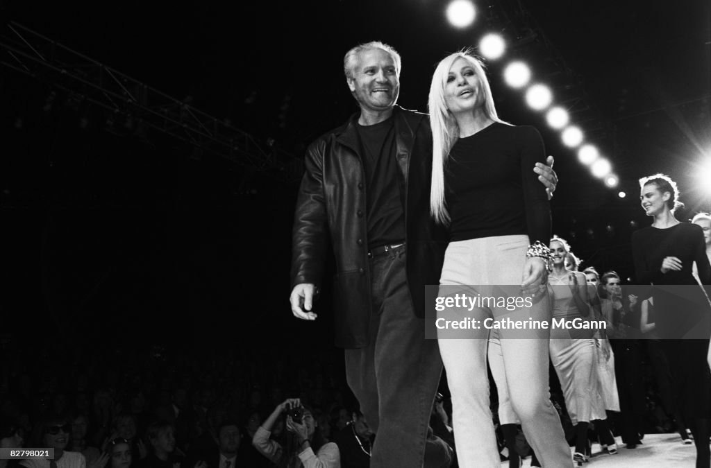 Gianni And Donatella Versace On The Runway