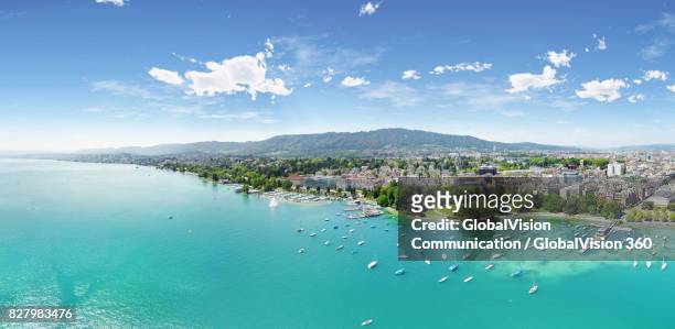 aerial view of zurich, switzerland - lake zurich stock pictures, royalty-free photos & images
